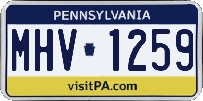 PA license plate MHV1259