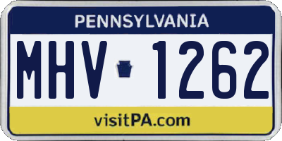 PA license plate MHV1262