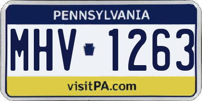 PA license plate MHV1263