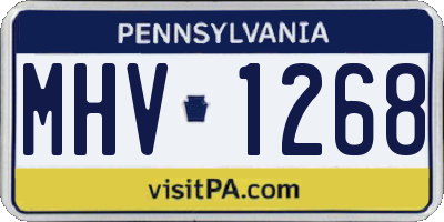 PA license plate MHV1268