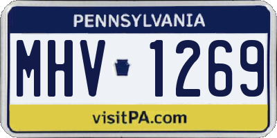 PA license plate MHV1269