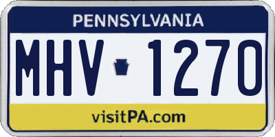 PA license plate MHV1270