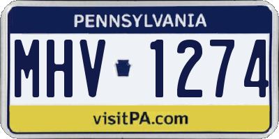 PA license plate MHV1274