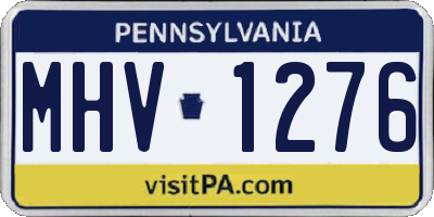 PA license plate MHV1276