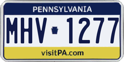 PA license plate MHV1277