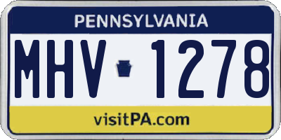 PA license plate MHV1278