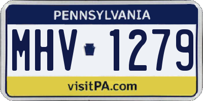 PA license plate MHV1279