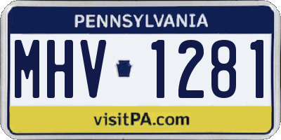 PA license plate MHV1281