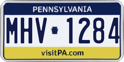PA license plate MHV1284