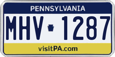 PA license plate MHV1287
