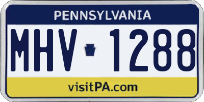 PA license plate MHV1288