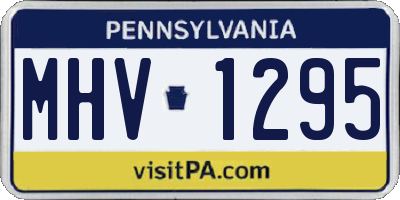 PA license plate MHV1295