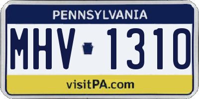 PA license plate MHV1310