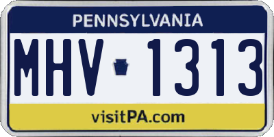 PA license plate MHV1313