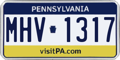 PA license plate MHV1317
