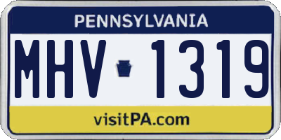 PA license plate MHV1319
