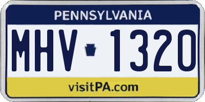 PA license plate MHV1320