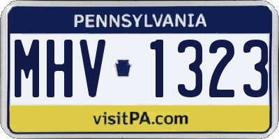 PA license plate MHV1323