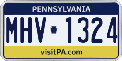 PA license plate MHV1324