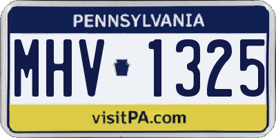 PA license plate MHV1325