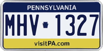 PA license plate MHV1327