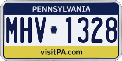 PA license plate MHV1328
