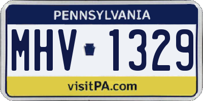 PA license plate MHV1329