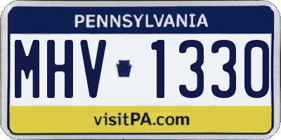 PA license plate MHV1330