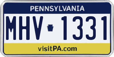 PA license plate MHV1331