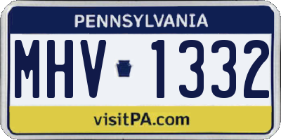 PA license plate MHV1332