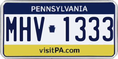 PA license plate MHV1333