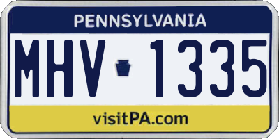 PA license plate MHV1335