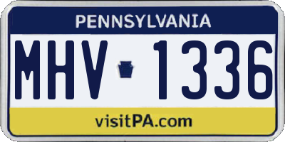 PA license plate MHV1336