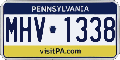 PA license plate MHV1338