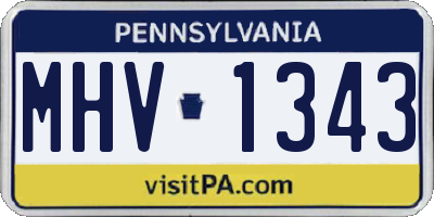 PA license plate MHV1343