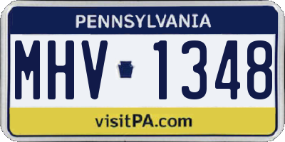 PA license plate MHV1348