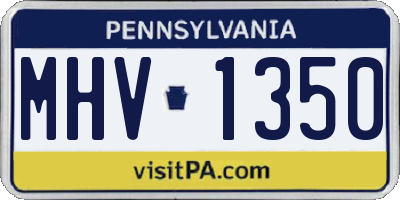 PA license plate MHV1350