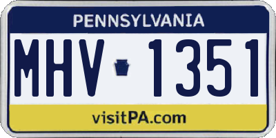 PA license plate MHV1351