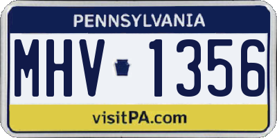 PA license plate MHV1356
