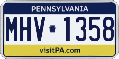 PA license plate MHV1358