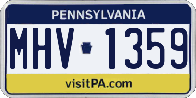 PA license plate MHV1359