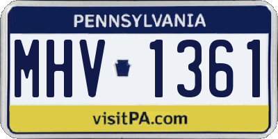 PA license plate MHV1361