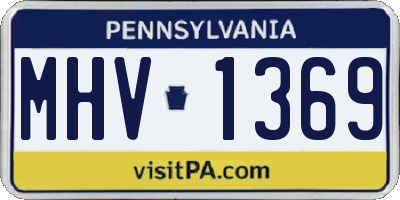PA license plate MHV1369
