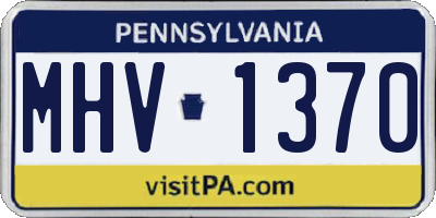 PA license plate MHV1370