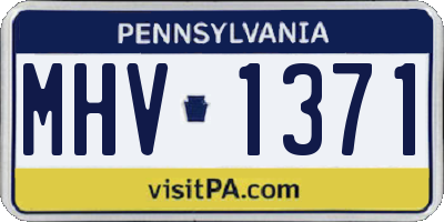 PA license plate MHV1371