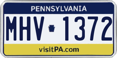 PA license plate MHV1372