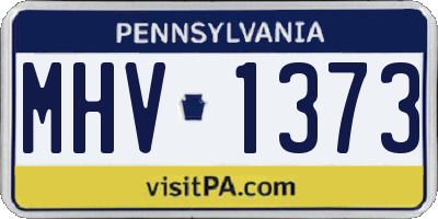 PA license plate MHV1373