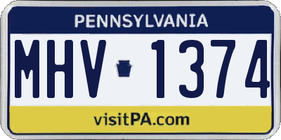 PA license plate MHV1374