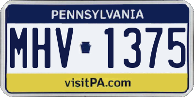 PA license plate MHV1375