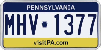 PA license plate MHV1377